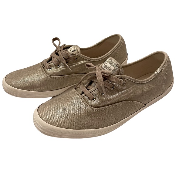KEDS Champion Sneaker Metallic Gold Shantung EUC - Picture 2 of 8